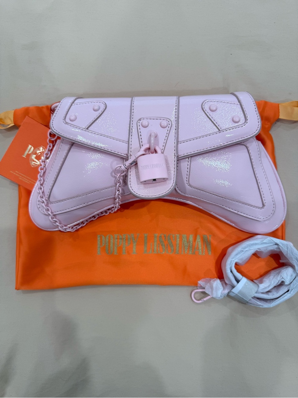NWT Baby Pastel Pink Punk Studded Poppy Lissiman Y2K Shoulder Bag - Picture 2 of 7